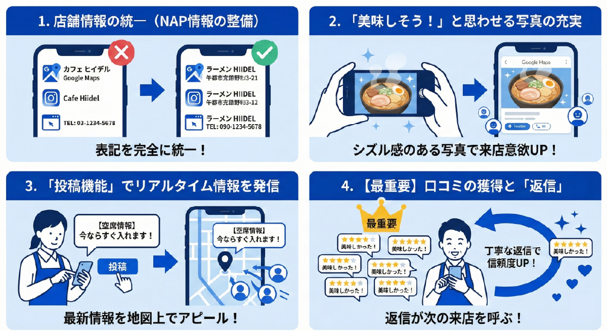 飲食店がすぐにやるべきMEO対策の具体的施策4選